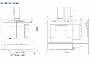 KTMV-850/1050QI Vertical Machining Center Machine Dimensions