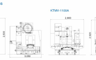 KENT CNC KTMV-Series 920A/1100A Vertical Machining Center Machine Dimensions