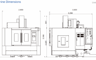 KVP-12 Vertical Machining Center Machine Dimensions
