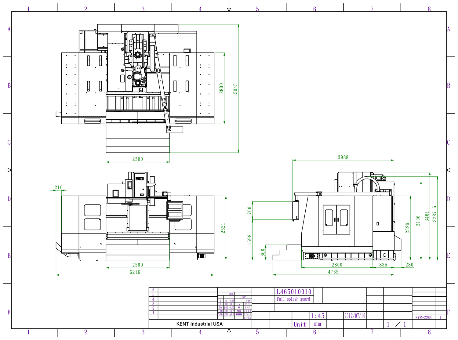 KVR-2200 External Dimension Drawing