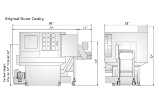 GSL Gang Style Lathe Machine Dimensions 2